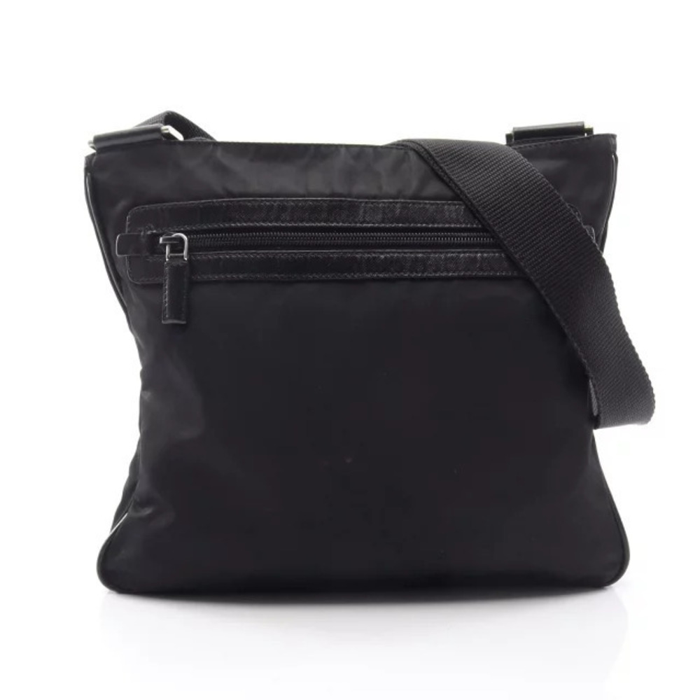 Prada Triangle Shoulder Bag Saffiano Leather Black
